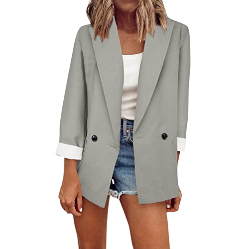 Blazer - Giacca da donna blu corta, corta, da donna, sportiva, lunga, per le mezze stagioni, da donna, colore nero, sportivo, a maglia, da donna, colore grigio, bolero per bambini, blu chiaro, leggero, da donna, colore nero, elegante, cardigan da donna beige, cardigan da donna Giacca