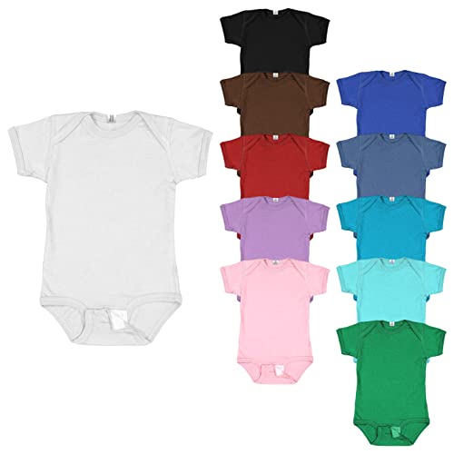 Image of Andrew Scott Baby 10 Pack 1 Piece Body Suit | 100% Cotton | Short Sleeve | Colors