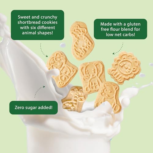 Image of ChocZero Sugar Free Animal Crackers, Gluten Free Cinnamon Cookies, No Sugar Alcohols, Keto, Low Carb, High Fiber, 12 oz Tub