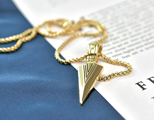 Image of Necklace for Men Stainless Steel Necklace for Women Triangle Necklace Arrowhead Pendant Necklace Charm Pendant with Chain Link Classic Fashion Jewelry for Boys Teens and Girls Unisex