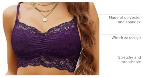 Image of Avidlove Lace Bralette for Women V Neck Cami Tank Y2k Camisoles Adjustable Spaghetti Strap Crop Top Non Padded