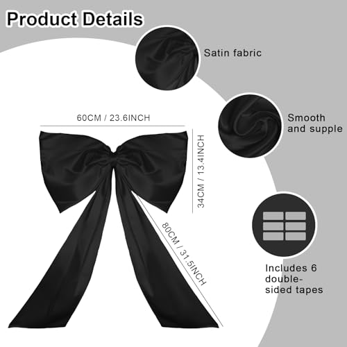 24 x 36 Inches Big Black Bow Decor,Dark Coquette Room Decor,Giant Black Bow Room Wall Decor,Birthday Party Backdrop Wall Wedding Decorations(Black)