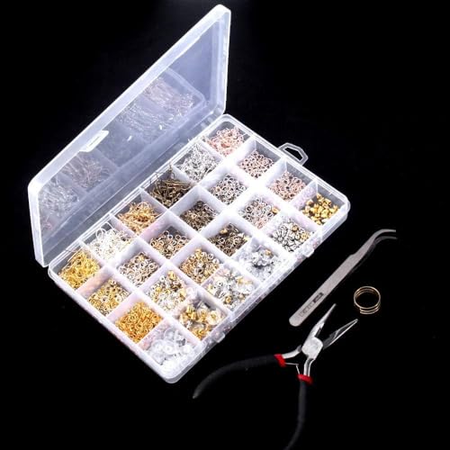 Queta 2490 Pieces Earring Hooks Earring Making Kit with Pliers and Tweezers for Jewellery Making and Repair 6 Colours - Image 2