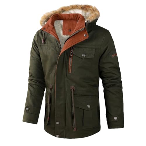 Chaquetas largas de invierno con capucha para hombre, parkas cálidas, abrigos casuales con múltiples bolsillos, abrigos delgados, EN8, L