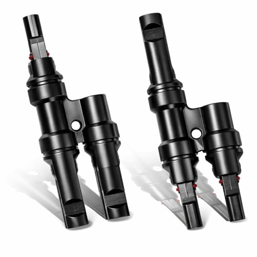Solar Panel Connectors Y Branch Connectors Set Waterproof MC4 MMF+FFM for Parallel Solar Panel Extension Durable Solar for Photovoltaic Systems Outdoor Wiring