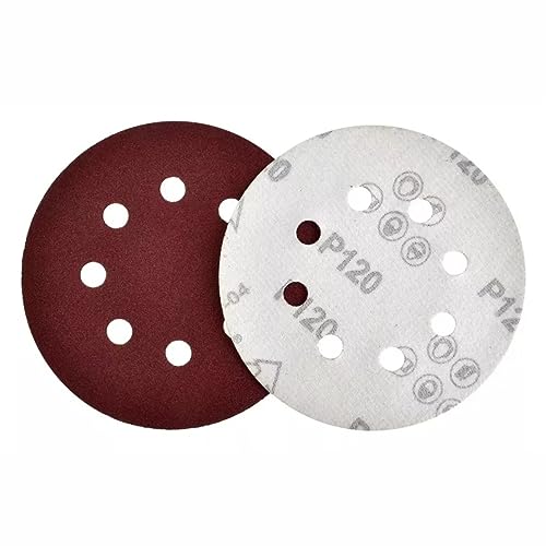 Kit 50 Disco De Lixa Aderente Com 8 Furos 125mm Pluma Lixadeira Roto Orbital Fertak Grão # 40