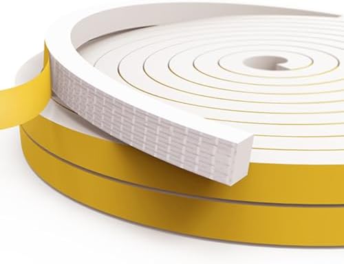 Dichtungsband Türdichtung Selbstklebend, Fensterdichtung Siegel Streifen 12mm(B) x 10mm(D) Lärm Schalldämmung Wasserdicht Gummidichtung Abdichtungsband für Türen Fenster Gesamtläng