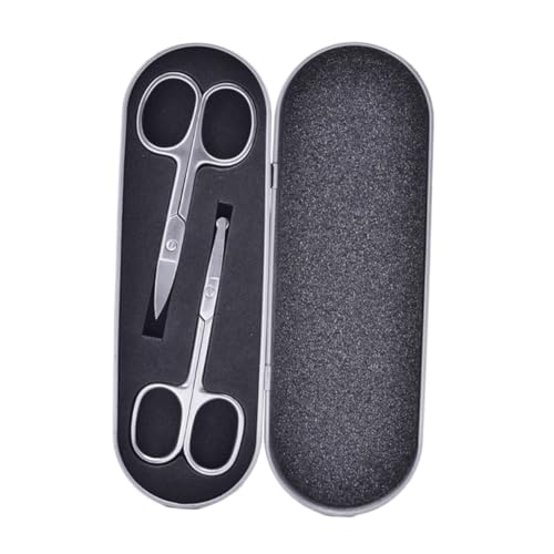 WEKADRIN 2pezzi Forbici Acciaio Inossidabile Per Modellare Le Sopracciglia e Tagliare Del Naso Strumento Di Bellezza Sicuro e Pratico Per Uso Quotidiano