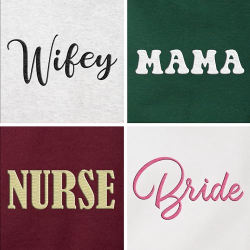 TEEAMORE Custom Embroidered Quarter Zip Pullover Sweatshirt Add Your Text Personalized Embroidery3