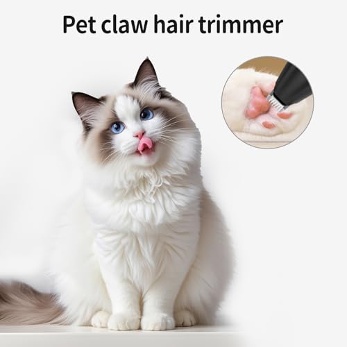 ahansi Aparador de pelos de cães para cuidados pessoais, aparador de pata de cachorro sem fio de bai