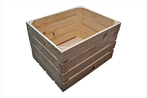 MigiEinkauf 4 Stück Neue Natur Holzkisten Obstkisten Apfelkisten Weinkiste TOP - 4er Set Cover