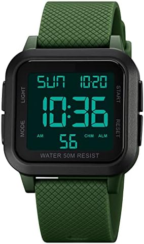Forrader Orologio Sportivo Digitale Uomo - Impermeabile, LED, Cronometro, Sveglia - Design Grande E Robusto - 2