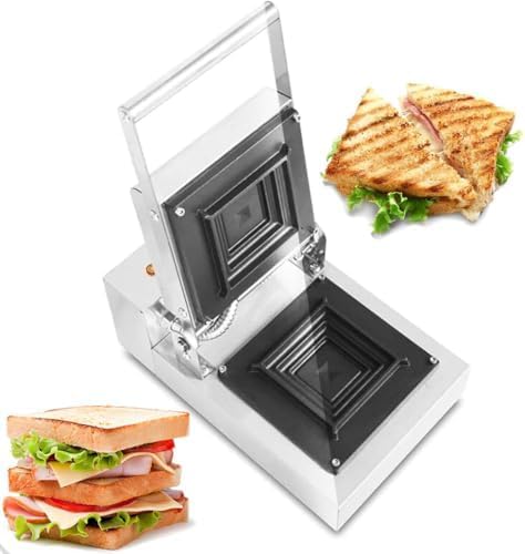Komercyjny elektryczny grill do kanapek, nieprzywierająca powłoka, łatwy w czyszczeniu opiekacz do kanapek z antypoślizgowymi nóżkami