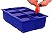 TumTum Big Perfect Cube Maker for Drinks-Silicone Tray + Bonus E-guide-101 Cocktail Classics, Square Ice Mold, Blue