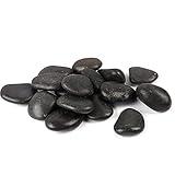 FANTIAN 40Pounds Black Natural Decorative River Pebbles – 2-3 Inch Black Ornamental River Pebbles...