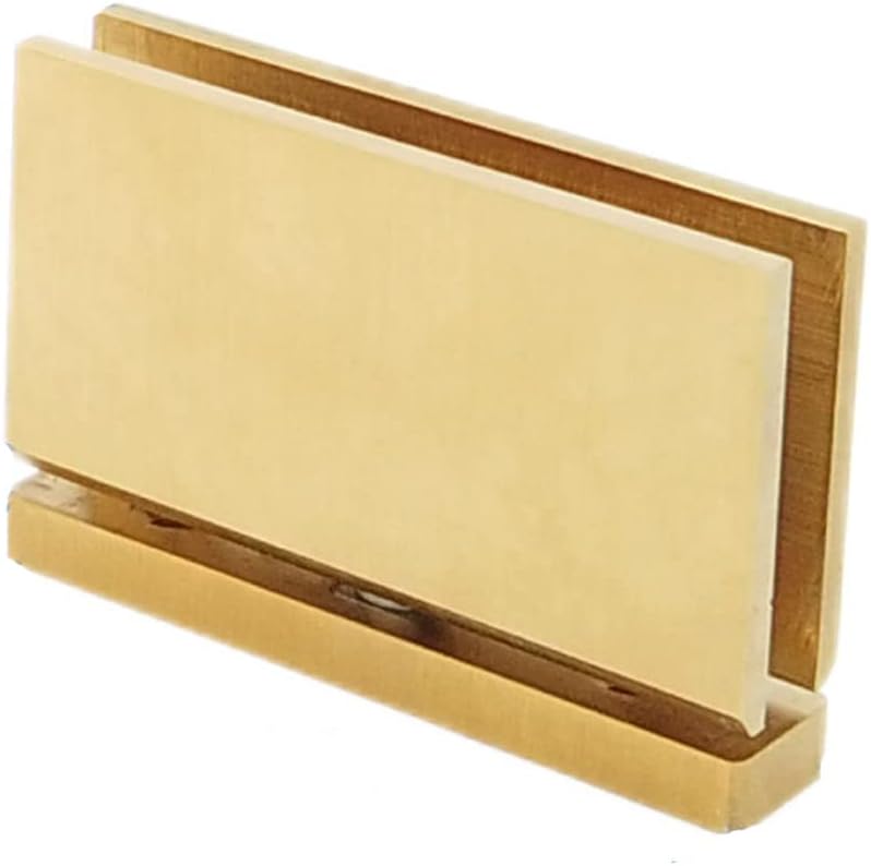 Frameless Shower Door Top or Bottom Strong Wall-to-Glass Pivot Hinge for 3/8'' Glass Includes Replacement Parts Solid Brass. Heavy Duty with Square Corners. (Satin Brass)