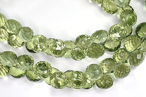 Amethyst Quartz Green facetté en oignon 9-10mm pour sublimer vos bijoux bohèmes de l'été