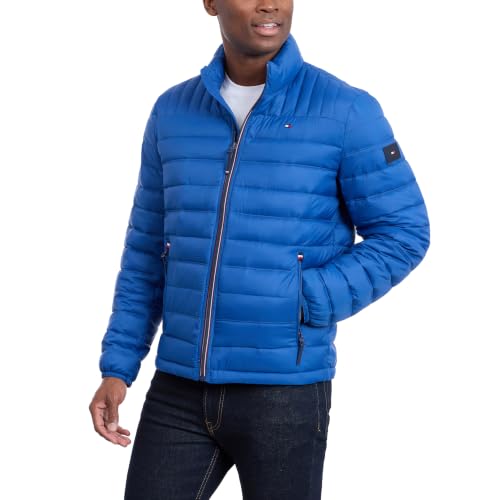 Image of Tommy Hilfiger Mens Embroidered Logo Puffer Jacket