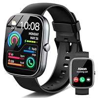 Smartwatch Herren, 1.91"HD Smart Watch Damen Schlafmonitor Schrittzähler Herzfrequenz Fitness Tracker, Fitnessuhr Bluetooth Anrufe, 110+Sportmodi Sport Uhr, IP68 Wasserdicht Watch iOS Android Schwarz – Ansicht 1