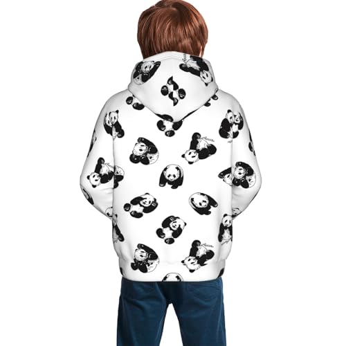 Giant Pandas Kid Hoodies Boys Sweatshirts Girls Pullover with Pocket4