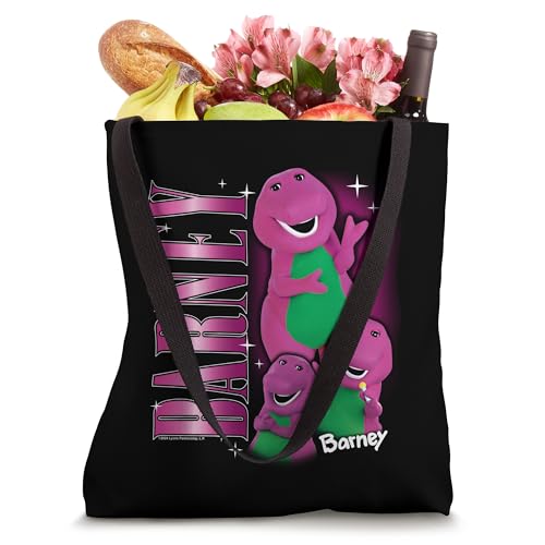 Barney - Bolsa tote con collage de dinosaurio púrpura vintage 90s miniatura 4