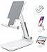 Support Téléphone, Support de Tablette Pliable ZHIKE Support de téléphone Portable pour Bureau Compatible avec Samsung iPad Mini iPhone Tous Les Smartphones Smartphone(Blanc)