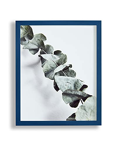 VO design Benno Cadre photo complet, format au choix, cadre pour poster, puzzle, adapté à l'image de 51 x 76 cm, bleu foncé balayé, 76 x 51 cm, fond blanc, verre synthétique antireflet