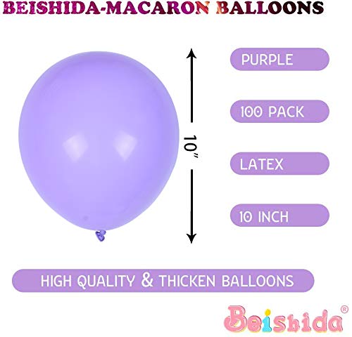 Beishida 100Pcs Lavender Balloons 10 Inch Pastel Purple Balloons Pearl Purple Balloon Latex Helium Balloons For Birthday Wedding Baby Bridal Shower Party Decorations Supplies #TOP1