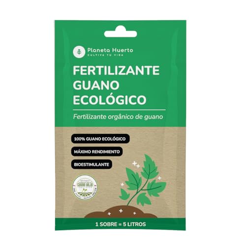 PLANETA HUERTO | Fertilizante Guano Ecológico 30 g, Nutrición natural para plantas Para 5 litros de riego - Fertilizante Guano NPK 7-8-4, mejora suelo y desarrollo vegetal