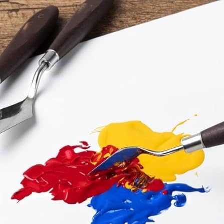 Image of YBN 5 Pieces Painting Knives Stainless Steel Spatula Palette Knife Oil Painting Accessories Color Mixing Set for Oil, Canvas, Acrylic Painting (1)