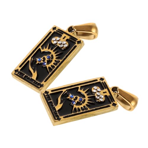 Pendentifs rétro tarot acier inoxydable inaltérable pour bijoux carrés durables