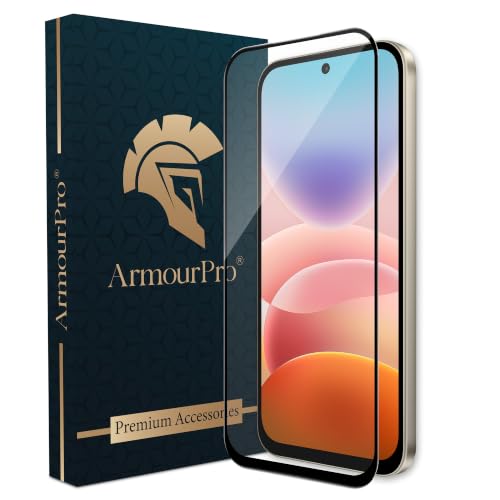 Image of ArmourPro Tempered Glass for Redmi 17 5G - 9H Screen Protector with Black Border, Anti Scratch, Edge-to-Edge Coverage, HD Clarity, Smooth Touch, Case Friendly | Black