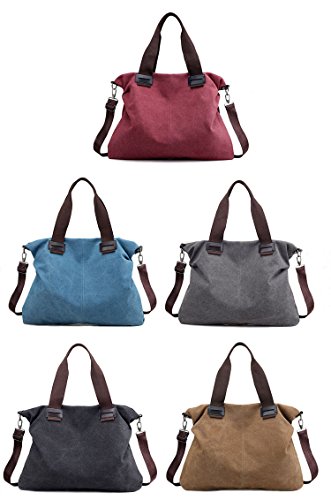 Large Canvas Tote Bag For Women Top Handle Handbags Shoulder Bag Tote Purse Satchel (Blue) #TOP4