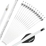 SHARROW Bogenschießen Carbonpfeile 32 Zoll Carbon Pfeile Jagd Übungspfeile Spine 400-800 Carbon Bolzen Bogenpfeile Jagdpfeile für Compound Bogen und Recurvebogen (Spine 700)