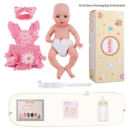 Muñeca Bebé Reborn Silicona Realista 12 Pulgadas miniatura 7