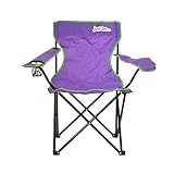 just be... Campingstuhl. Klappstuhl fürs Camping, Angelstuhl mit Armlehne und Getränkehalter in unterschiedlichen Farben - Violett/Grun
