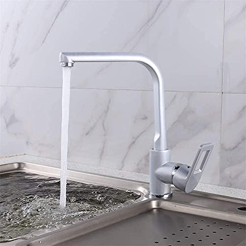 SENWEI Robinet de Cuisine Perle Argent mitigeur 360 degrés Bec pivotant robinets d'évier Salle de Bain lavabo Robinet Chaud Froid