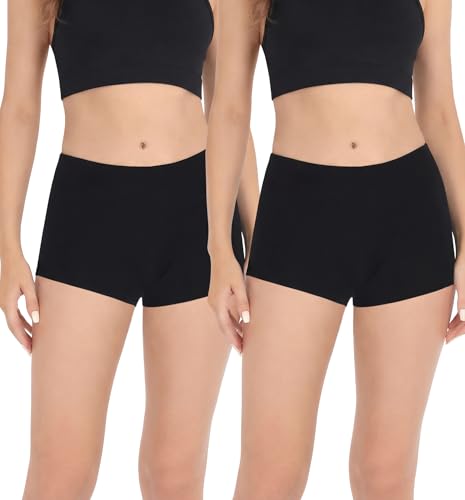 Marvmys Culotte Femme Coton Boxer Shorty Femmes Panty Moyenne Slip Billet Doux Sport Extensibles Décontracté Vêtements Lot de Plusieurs Pièces Noir S-XXL