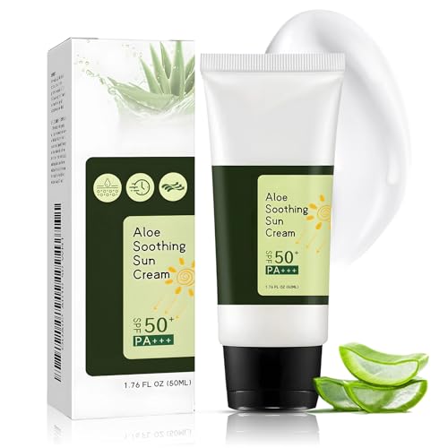 Miioto Crema Solar Facial 50, Aloe Soothin Protector Solar Coreano, Protector Solar Facial 50, No Graso, Rápida Absorción, Protección UV, 50 Ml