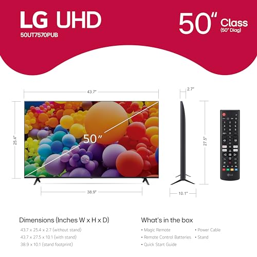 LG 50-Inch Class UT75 Series LED Smart TV 4K Processor Flat Screen AI-Powered with Alexa Built-in (50UT7570PUB, 2024) - Image 4