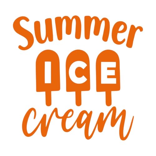 Calcomanías de pared El mejor diseño tipográfico con citas de verano 54.6x56.8cm Decoración de tiendas Naranja