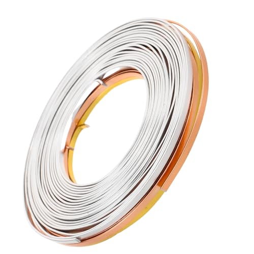 Alambre plano de aluminio para joyería y arreglos decorativos, 3 piezas