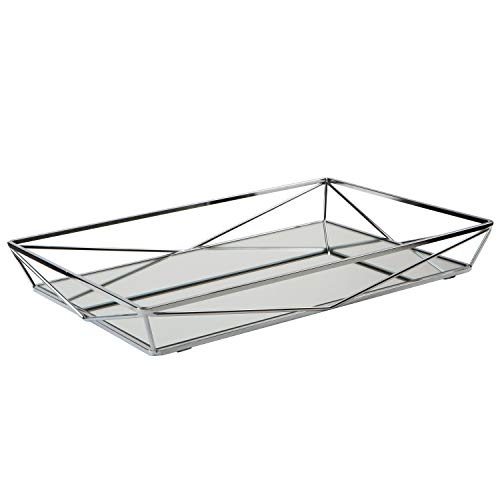 Home Details Large Geometric Mirrored Vanity Tray | Dimensions: 15.75