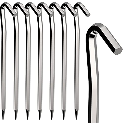 Zeltheringe, 8 Stück Zelt Heringe Metall Zelthaken 18 cm/7' Aluminium Heringe Erdnägel stabil, Robuste Zeltzubehör für Garten, Camping, Angeln und Zelten