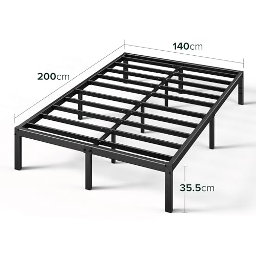 Zinus Yelena 35.6CM Classic Metal Platform Bed Frame with Steel Slat Support, 140 x 200 x 35.6 cm