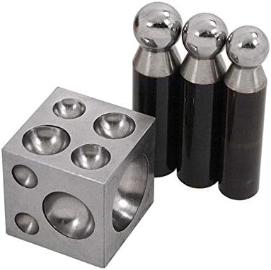 Dapetz ® 25pc Steel Doming Block and Punch Set Dapping Craft Metal Shaping Tool Kit Doming Block and Punch Set for Shaping and Forming Jewellery or Small Precision Parts.