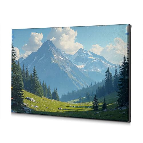 Toile murale de salle de bain paysage de montagne pour déco zen