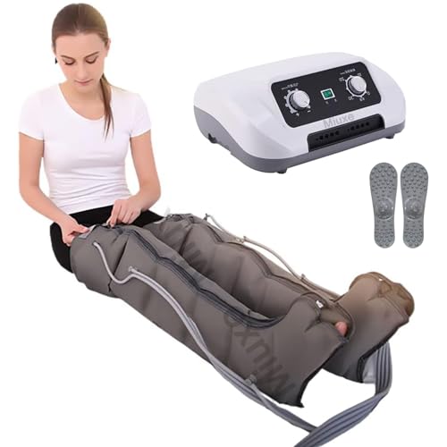 Miuxe Macchinario Pressoterapia per Casa, 6 Camere Pressoterapia Linfodrenaggio Circolazione Gambe,...