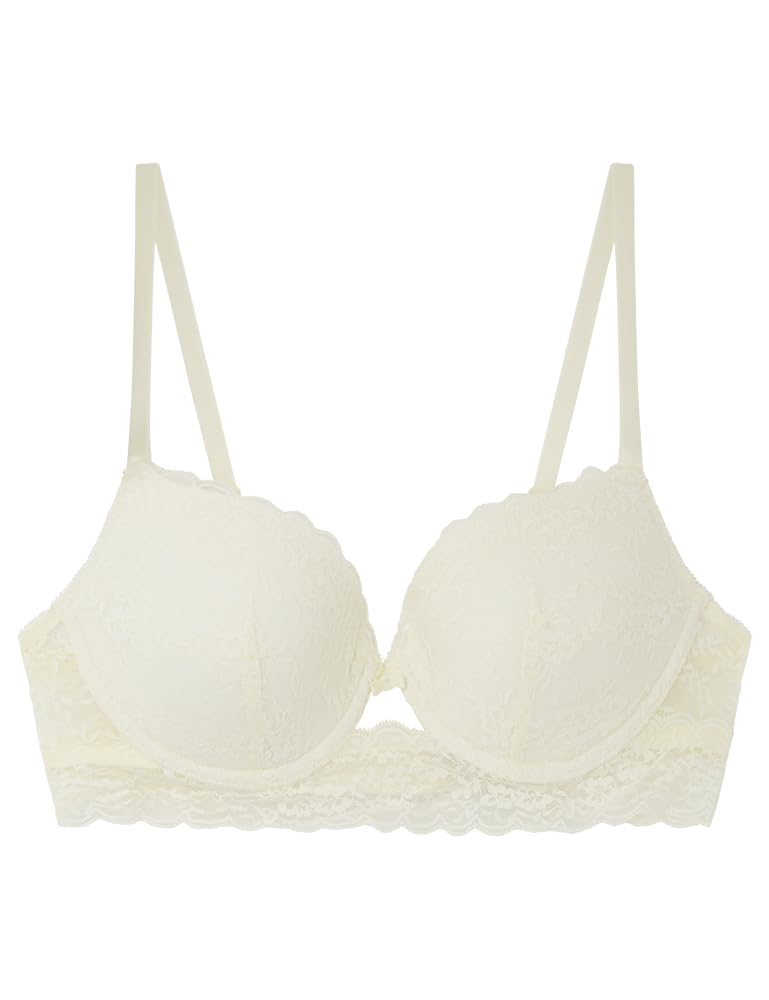 Women'secret Beautiful Women's Beige Lace Bra, Ivory White, 36B