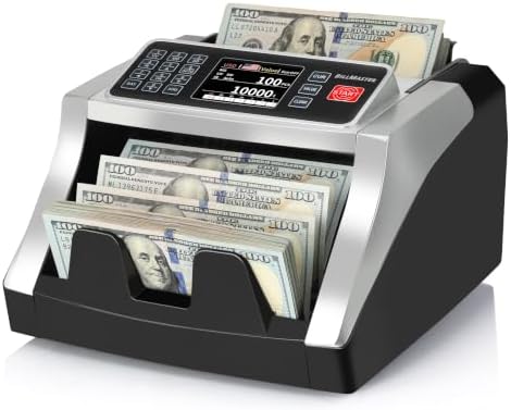 BillMaster BM6520 Money Counter Machine – Value Counting Cash Counter USD EUR CAD MXN – UV MG IR DD Fake Bill Detector with Batch & Add – TFT Color Screen 1300/min – US Service Team